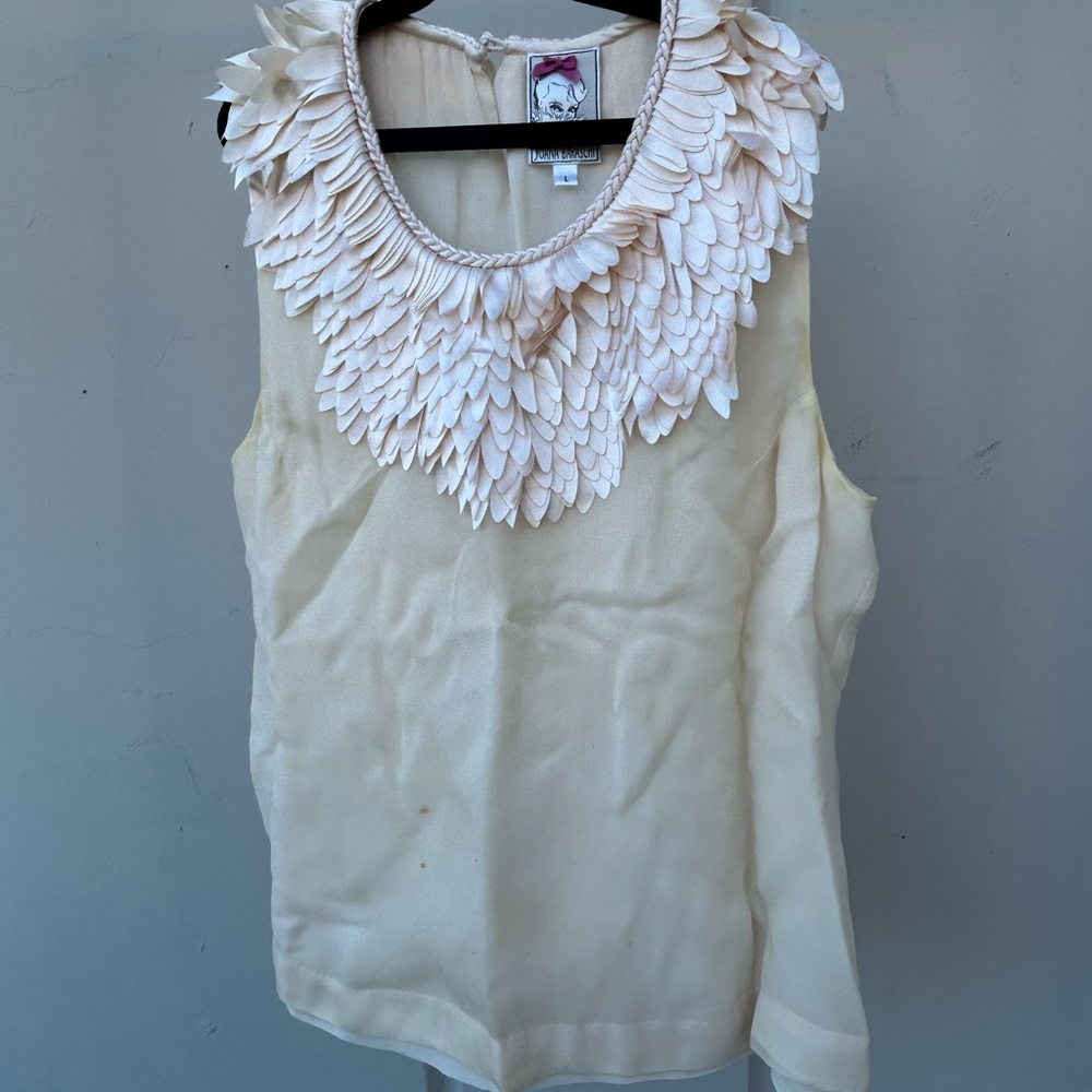 Yoana Baraschi Feather cream blouse size L